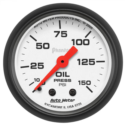 Autometer Phantom 52mm 150 PSI Mechanical Oil Pressure Gauge