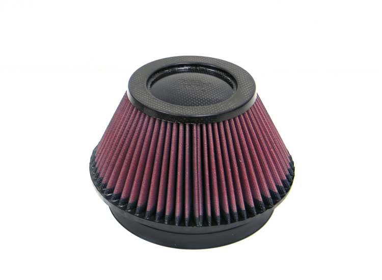 K&N Engineering K&N Universal Round Tapered Carbon Fiber Air Filter 6in Flg ID Centered/7.5in B OD/4.5in T OD/4in H