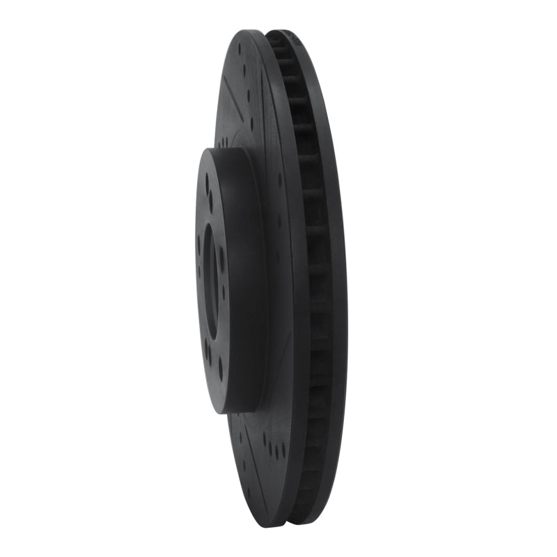 R1 Concepts R1 04-11 Mitsubishi Endeavor Front Right Drilled & Slotted Black Brake Rotor