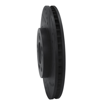 R1 Concepts R1 04-11 Mitsubishi Endeavor Front Right Drilled & Slotted Black Brake Rotor