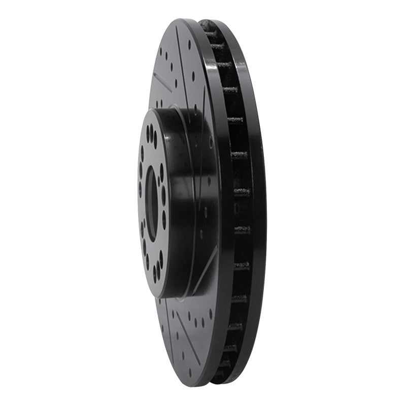 R1 Concepts R1 92-10 Lexus LS400 Front Right Drilled & Slotted Black Brake Rotor