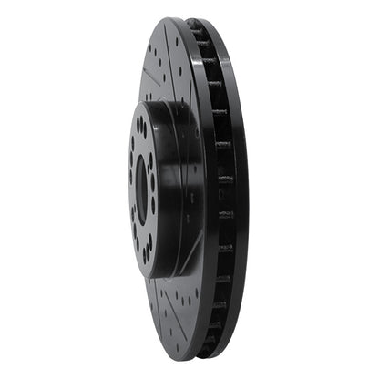 R1 Concepts R1 92-10 Lexus LS400 Front Right Drilled & Slotted Black Brake Rotor