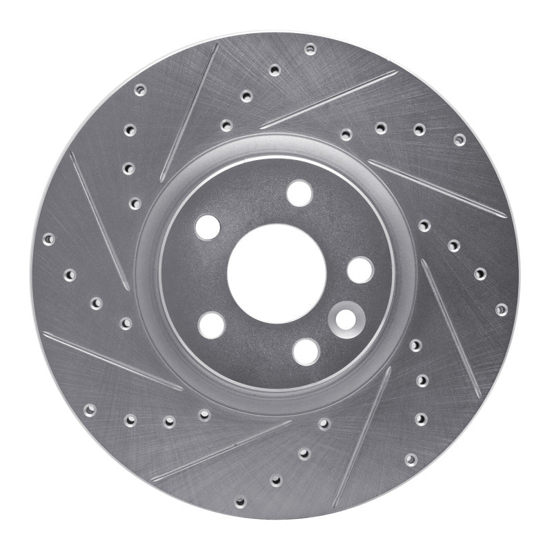 R1 Concepts R1 16-17 Volvo XC60 Front Left Drilled & Slotted Silver Brake Rotor