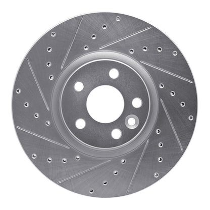 R1 Concepts R1 16-17 Volvo XC60 Front Left Drilled & Slotted Silver Brake Rotor