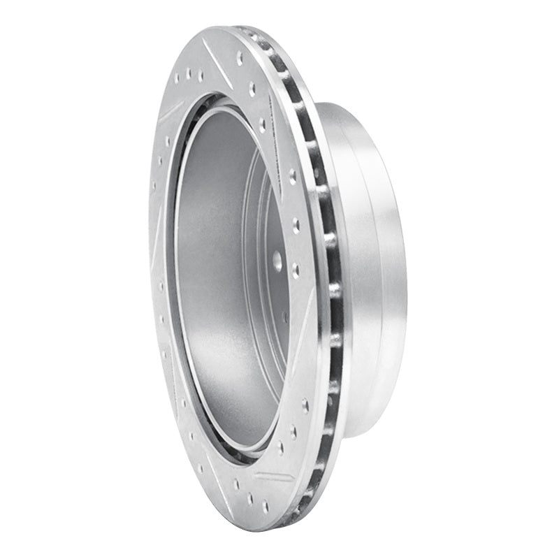 R1 Concepts R1 88-95 Nissan Pathfinder Rear Left Drilled & Slotted Silver Brake Rotor