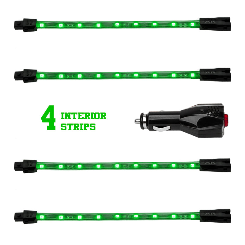 XKGLOW XK Glow Single Color XKGLOW UnderglowLED Accent Light Car/Truck Kit Green - 4x8In
