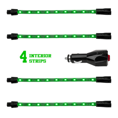 XKGLOW XK Glow Single Color XKGLOW UnderglowLED Accent Light Car/Truck Kit Green - 4x8In