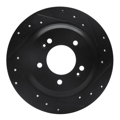 R1 Concepts R1 13-25 Hyundai Elantra GT Rear Right Drilled & Slotted Black Brake Rotor