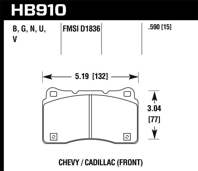 Hawk Performance Hawk 15-16 Cadillac XTS / Chevrolet Corvette DTC-60 Front Brake Pads