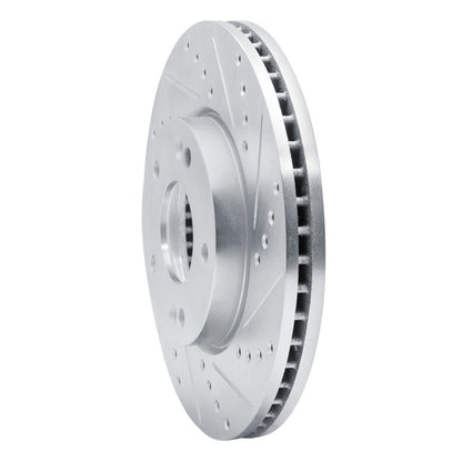 R1 Concepts R1 07-10 Kia Rondo (USA) Front Right Drilled & Slotted Silver Brake Rotor