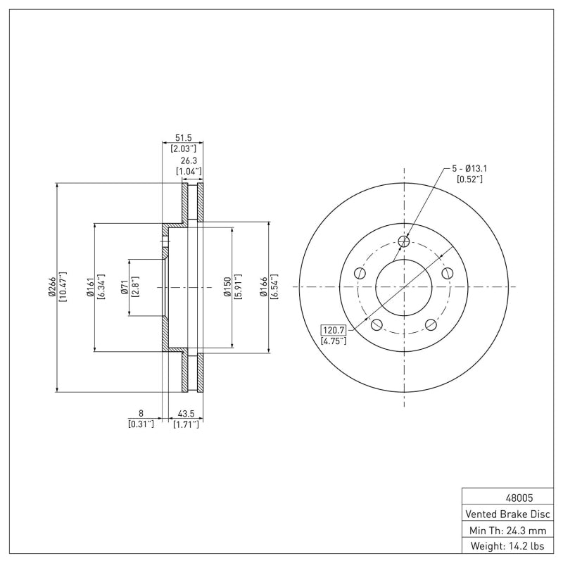 DFC 720098 Buick Riviera Rear/Front Brake Rotor