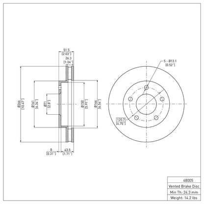 DFC 720098 Buick Riviera Rear/Front Brake Rotor