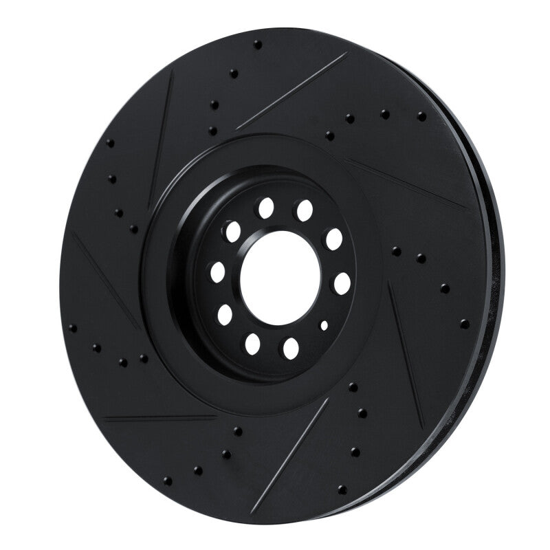 R1 Concepts R1 04-06 Audi TT Quattro Right Front Drilled & Slotted Black Brake Rotor