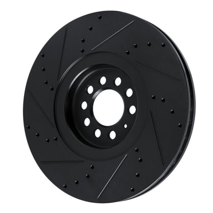 R1 Concepts R1 04-06 Audi TT Quattro Right Front Drilled & Slotted Black Brake Rotor