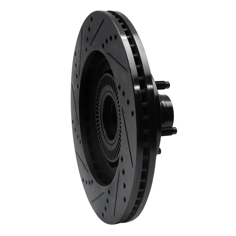R1 Concepts R1 01-05 Ford Explorer Sport Front Right Drilled & Slotted Black Brake Rotor
