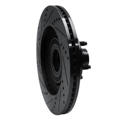 R1 Concepts R1 01-05 Ford Explorer Sport Front Right Drilled & Slotted Black Brake Rotor
