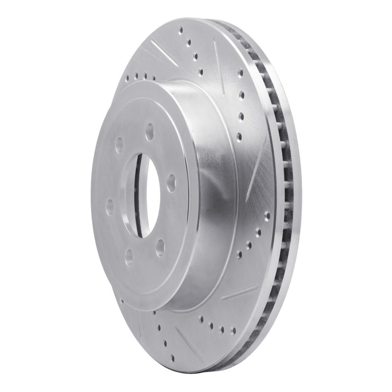 R1 Concepts R1 03-04 Dodge DAKOTA 4WD Front Right Drilled & Slotted Silver Brake Rotor