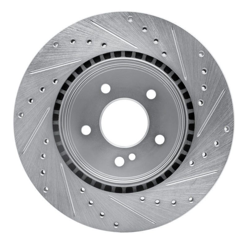 R1 Concepts R1 98-09 Chrysler Crossfire Rear Left Drilled & Slotted Silver Brake Rotor