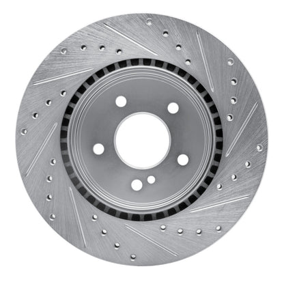 R1 Concepts R1 98-09 Chrysler Crossfire Rear Left Drilled & Slotted Silver Brake Rotor