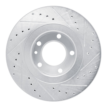 R1 Concepts R1 87-88 BMW M6 Front Left Drilled & Slotted Silver Brake Rotor