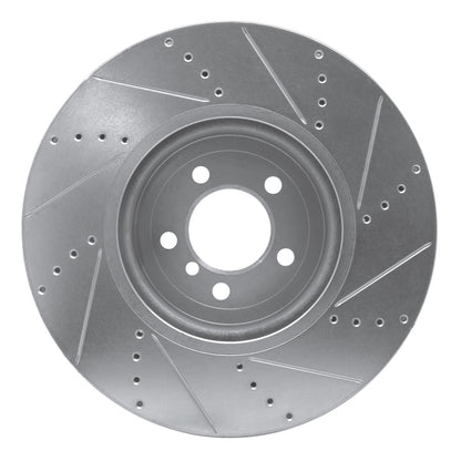 R1 Concepts R1 13-20 BMW 340I Front Left Drilled & Slotted Silver Brake Rotor