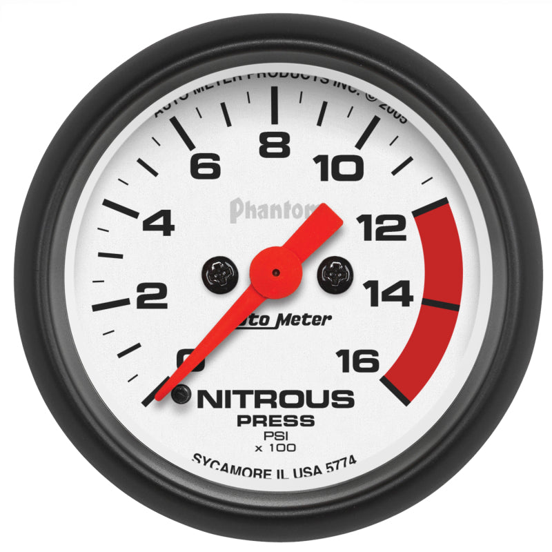 Autometer Phantom 2-1/16in 1600 PSI Digital Stepper Motor Nitrous Pressure Gauge