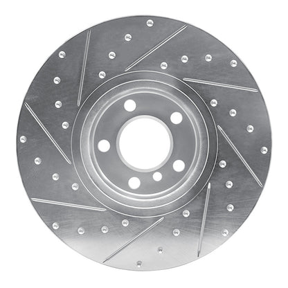 R1 Concepts R1 16-18 BMW X4 Left Front Drilled & Slotted Silver Brake Rotor