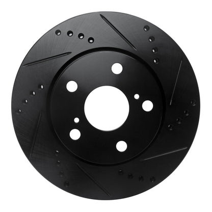 R1 Concepts R1 06-18 Lexus HS250H Front Right Drilled & Slotted Black Brake Rotor