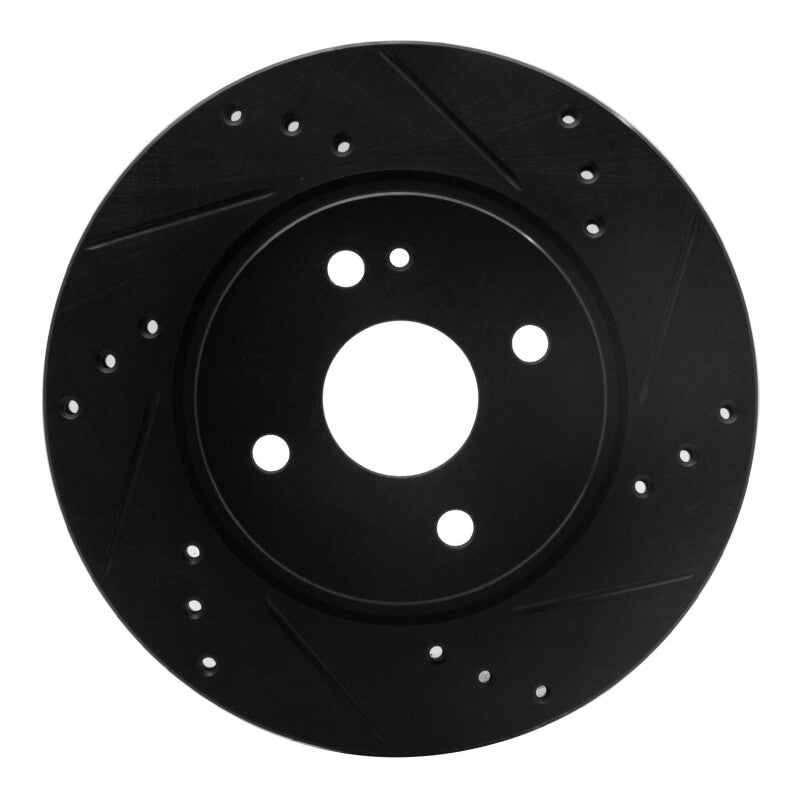 R1 Concepts R1 11-15 Mazda 2 (Mexico) Front Right Drilled & Slotted Black Brake Rotor
