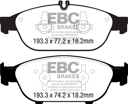 EBC 12+ Mercedes-Benz E550 4.6 Twin Turbo Coupe Redstuff Front Brake Pads