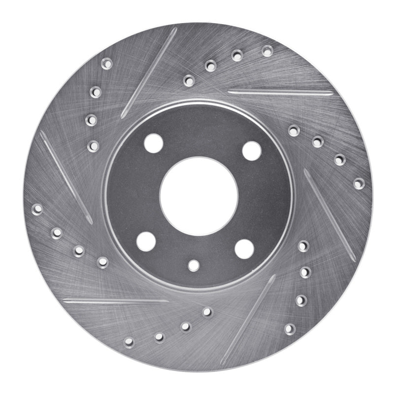 R1 Concepts R1 1990-2003 Ford Escort Front Left Drilled & Slotted Silver Brake Rotor