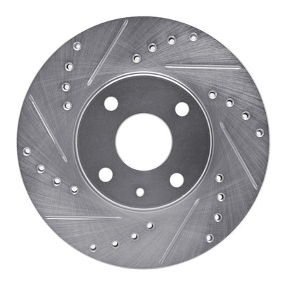 R1 Concepts R1 1990-2003 Ford Escort Front Left Drilled & Slotted Silver Brake Rotor