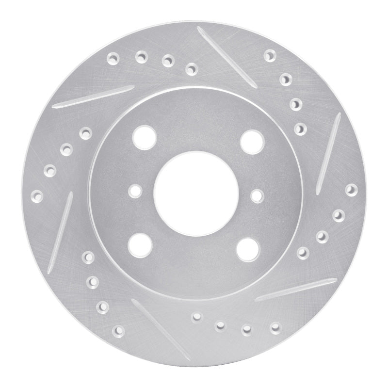R1 Concepts R1 99-05 Toyota Echo Front Right Drilled & Slotted Silver Brake Rotor