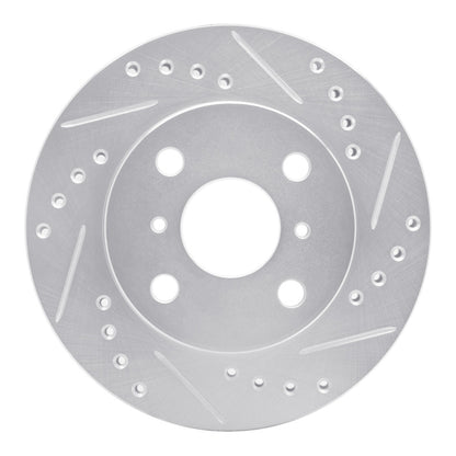 R1 Concepts R1 99-05 Toyota Echo Front Right Drilled & Slotted Silver Brake Rotor