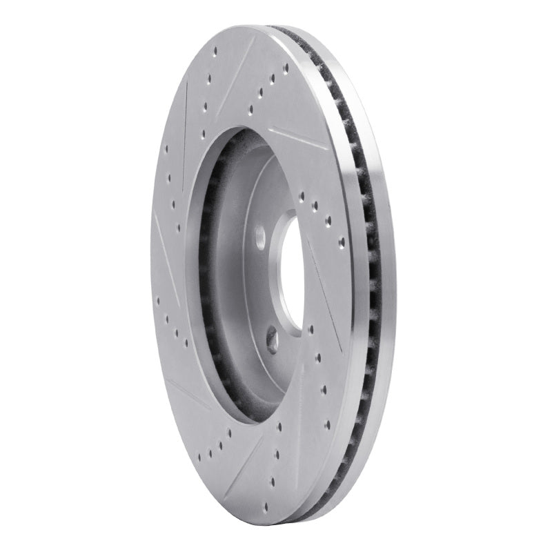 R1 Concepts R1 03-11 Ford Crown Victoria Front Right Drilled & Slotted Silver Brake Rotor