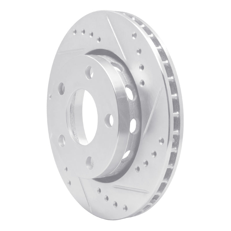 R1 Concepts R1 00-02 Audi S4 Rear Right Drilled & Slotted Silver Brake Rotor
