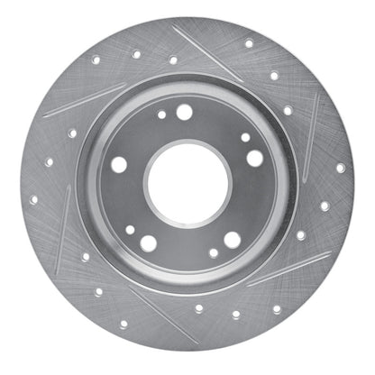 R1 Concepts R1 11-15 Honda CR-Z Rear Left Drilled & Slotted Silver Brake Rotor