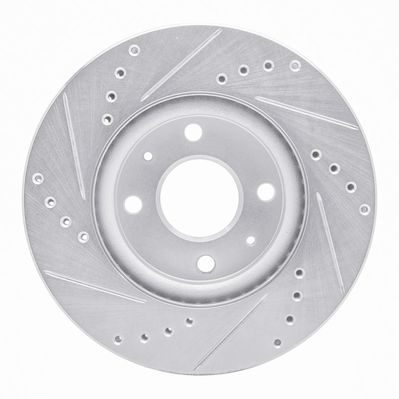 R1 Concepts R1 72-81 Subaru GF Front Right Drilled & Slotted Silver Brake Rotor