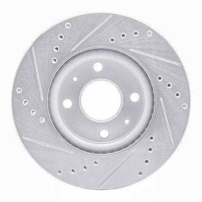 R1 Concepts R1 72-81 Subaru GF Front Right Drilled & Slotted Silver Brake Rotor