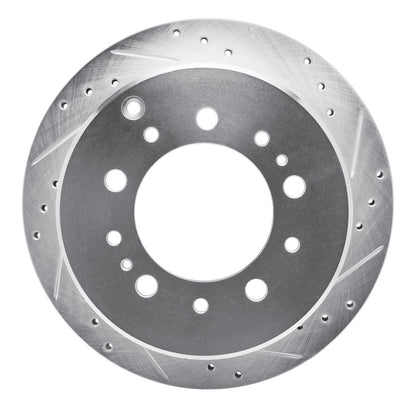 R1 Concepts R1 98-07 Lexus LX470 Rear Right Drilled & Slotted Silver Brake Rotor