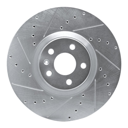 R1 Concepts R1 16-26 Polestar Polestar 2 Front Left Drilled & Slotted Silver Brake Rotor