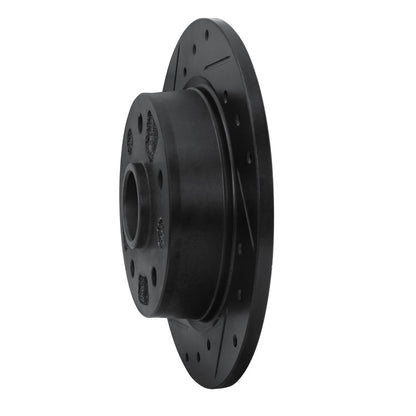R1 Concepts R1 88-92 Ford Probe Rear Left Drilled & Slotted Black Brake Rotor