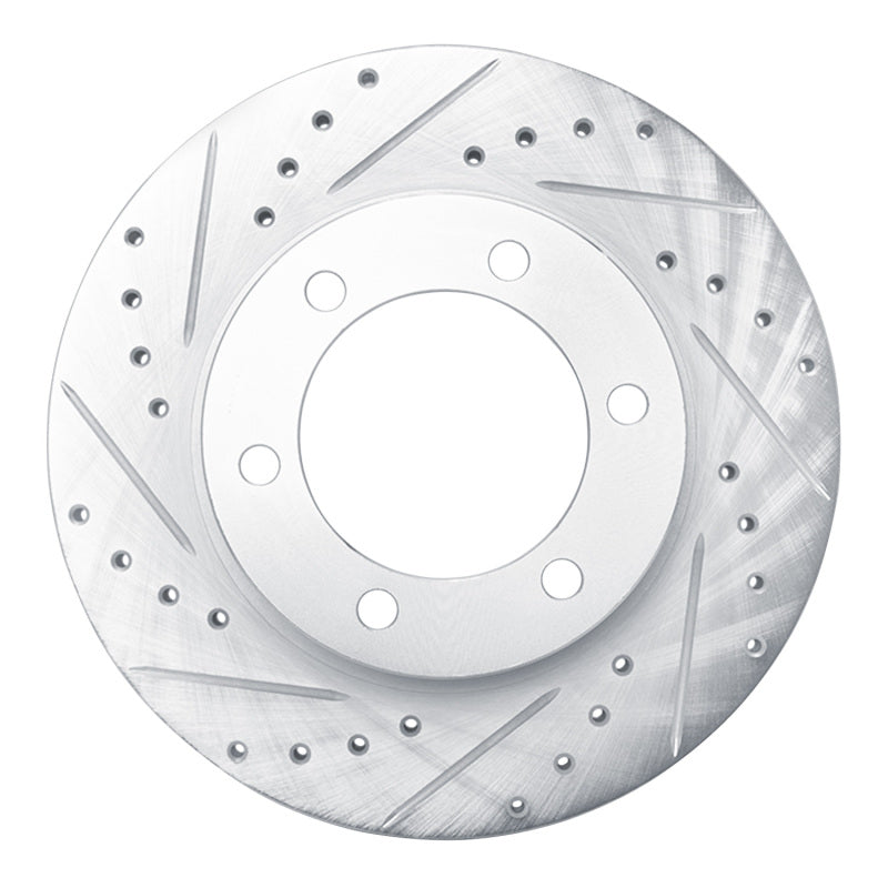R1 Concepts R1 95-04 Toyota 4Runner Front Left Drilled & Slotted Silver Brake Rotor