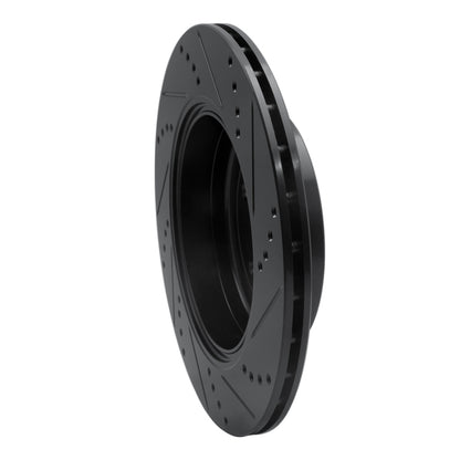 R1 Concepts R1 10-16 Hyundai Genesis Coupe Rear Left Drilled & Slotted Black Brake Rotor