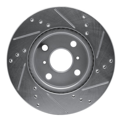 R1 Concepts R1 12-15 Scion IQ Front Left Drilled & Slotted Silver Brake Rotor