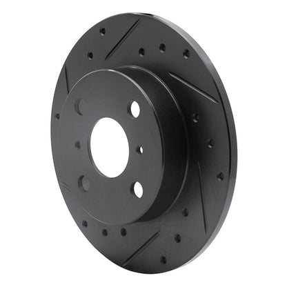 R1 Concepts R1 85-86 Toyota MR2 Rear Left Drilled & Slotted Black Brake Rotor