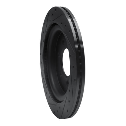 R1 Concepts R1 21-25 Ford F-150 RWD Rear Right Drilled & Slotted Black Brake Rotor