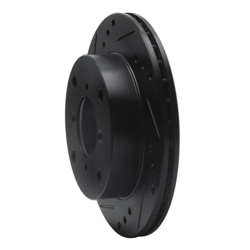 R1 Concepts R1 89-01 Chevrolet Metro Front Left Drilled & Slotted Black Brake Rotor