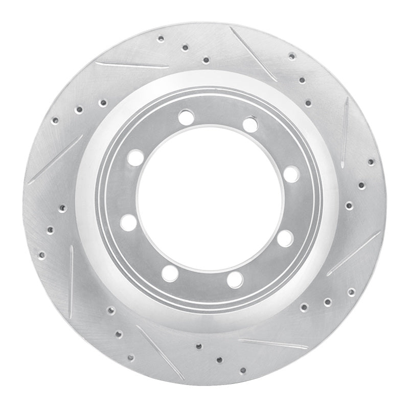 R1 Concepts R1 08-20 Ford E-450 Super Duty Rear Right Drilled & Slotted Silver Brake Rotor