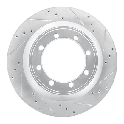 R1 Concepts R1 08-20 Ford E-450 Super Duty Rear Right Drilled & Slotted Silver Brake Rotor